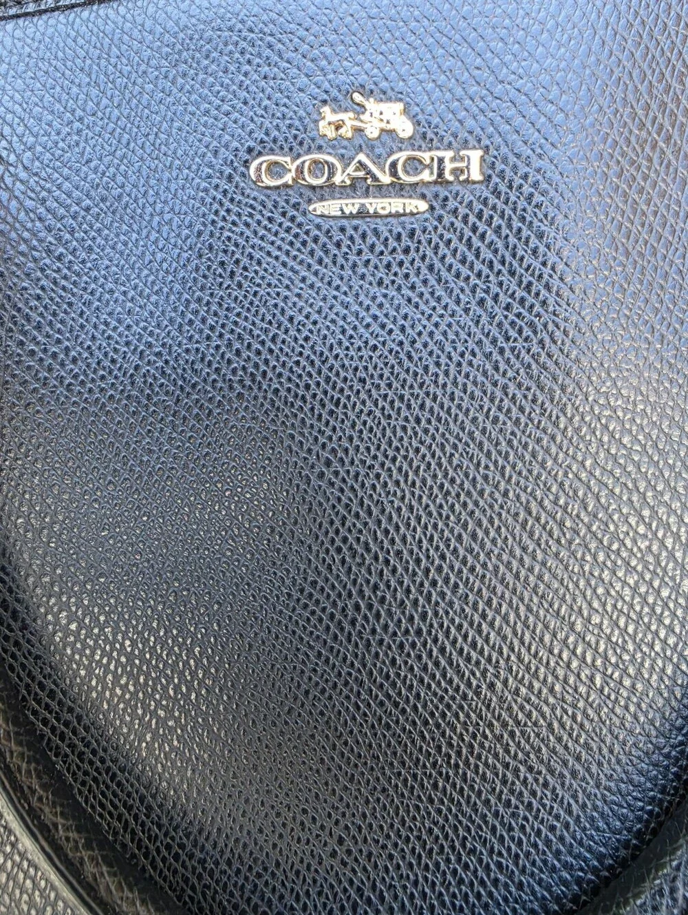 COACH Black Crossgrain Leather Margot Carryall Satchel